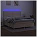 Letto a Molle con Materasso e LED Crema 180x200 cm in Tessuto - Foto miniatura 4
