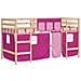 Letto a Soppalco con Tende Bambini Rosa 90x190 cm Massello Pino - Foto miniatura 1