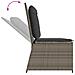 Panca Reclinabile da Giardino con Cuscini Grigia in Polyrattan - Foto miniatura 7