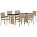 Set da Pranzo per Giardino 7 pcs Beige 190 x 80 x 75 cm - Foto miniatura 1