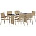 Set da Pranzo per Giardino 7 pcs Beige 190 x 80 x 75 cm - Foto miniatura 3