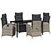 Set da Pranzo per Giardino 5 pcs Grigio chiaro Poly Rattan - Foto miniatura 1