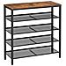 Scarpiera rustica marrone con 4 ripiani, stile industriale LBS038B01 - Foto miniatura 1
