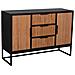 Credenza Con 3 Cassetti E 2 Ante In Legno E Metallo 120x40,5x81h Cm - Foto miniatura 1