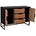 Credenza Con 3 Cassetti E 2 Ante In Legno E Metallo 120x40,5x81h Cm - Foto miniatura 5
