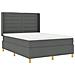 Letto a molle con materasso Grigio scuro 160 x 200 cm Tessuto - Foto miniatura 4
