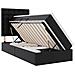 Letto con contenitore e LED Nero 90 x 190 cm Pelle Sintetica - Foto miniatura 1