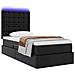 Letto con contenitore e LED Nero 90 x 190 cm Pelle Sintetica - Foto miniatura 3