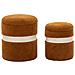 Set 2 Pouf Contenitore Saint-moritz In Teddy Marrone Ø40x47 E Ø32x38 Cm - Foto miniatura 1