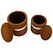 Set 2 Pouf Contenitore Saint-moritz In Teddy Marrone Ø40x47 E Ø32x38 Cm - Foto miniatura 4