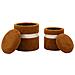 Set 2 Pouf Contenitore Saint-moritz In Teddy Marrone Ø40x47 E Ø32x38 Cm - Foto miniatura 7
