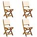 Sedie Bistro da Giardino 4 pcs Bianco Crema 38 x 46 x 85 cm - Foto miniatura 1