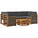 Set di divani da esterno con cuscino 7 pcs Naturale e Antracite - Foto miniatura 1