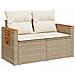 Set di divani 7 pcs Beige e Bianco Crema - Foto miniatura 2