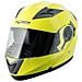 Casco Modulare Apribile Moto Touring Sport Visiera Parasole Giallo Fluo M - Foto miniatura 4