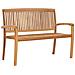 Panchina Da Giardino Impilabile E Cuscino 128,5cm Teak Massello - Foto miniatura 2