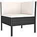 Set Divani Da Giardino 6 Pz Con Cuscini In Polyrattan Nero - Foto miniatura 3