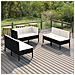 Set Divani Da Giardino 6 Pz Con Cuscini In Polyrattan Nero - Foto miniatura 1
