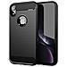 Cadorabo Custodia Compatibile Con Apple Iphone Xr In Brushed Nero - Coperchio Protettivo In Silicone Tpu Flessibile In Look Acciaio Inossidabile-fibra Di Carbonio - Foto miniatura 1