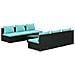 Set Salotto Da Giardino 7 Pz Con Cuscini In Polyrattan Nero - Foto miniatura 1