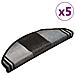 Tappetini per Scale Autoadesivi 5 pz 65x21x4 cm Nero e Grigio - Foto miniatura 2