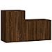 Set Mobili Porta Tv 2 Pz Rovere Marrone In Legno Multistrato - Foto miniatura 2