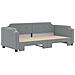 Divano Letto Con Letto Estraibile Grigio Chiaro 100x200 Tessuto - Foto miniatura 3