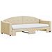 Divano Letto Estraibile Con Materassi Crema 80x200 Cm Tessuto - Foto miniatura 2