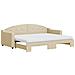 Divano Letto Estraibile Con Materassi Crema 80x200 Cm Tessuto - Foto miniatura 1