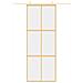 Porta Scorrevole Dorata 76x205 Vetro Trasparente Esg Alluminio - Foto miniatura 3