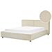 Letto Matrimoniale Velluto A Coste Beige 160 X 200 Cm Linards - Foto miniatura 4