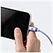 Cavo Da Lightning A Usb 20w Crystal Shine Modello Di Ricarica E Sincronizzazione 1,2m, Lavanda - Foto miniatura 3