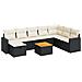 Set Divani Da Giardino 9 Pz Con Cuscini Nero In Polyrattan - Foto miniatura 2