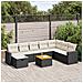 Set Divani Da Giardino 9 Pz Con Cuscini Nero In Polyrattan - Foto miniatura 1