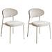 Set Di 2 Sedie Da Pranzo Cowley Ciniglia Beige Chiaro - Foto miniatura 2