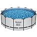 Piscina Fuori Terra - In Giro - 427x84 Cm - Grigio - Include Accessori Coordinati Cb35 - Foto miniatura 3