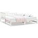 Dormeuse Estraibile Bianca 2x (90x200) Cm Legno Massello Di Pino - Foto miniatura 1
