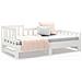 Dormeuse Estraibile Bianca 2x (90x200) Cm Legno Massello Di Pino - Foto miniatura 4