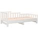 Dormeuse Estraibile Bianca 2x (90x200) Cm Legno Massello Di Pino - Foto miniatura 7