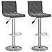 Sedie Da Bar 2 Pz Grigio Scuro In Velluto - Foto miniatura 1
