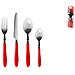 Servizio posate 16 pezzi Reglisse in acciaio con manico in plastica rosso - Foto miniatura 1