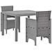 Set da Pranzo Giardino 3 Pezzi con Cuscini Grigio Chiaro Polyrattan - Foto miniatura 1