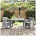 Set da Pranzo Giardino 3 Pezzi con Cuscini Grigio Chiaro Polyrattan - Foto miniatura 3