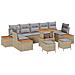 Set di Divani da Giardino  10 Pezzi con Cuscini Beige in Polyrattan, Set da Pranzo Giardino  3 Pezzi con Cuscini Beige in Polyrattan - Foto miniatura 1