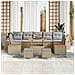 Set di Divani da Giardino  10 Pezzi con Cuscini Beige in Polyrattan, Set da Pranzo Giardino  3 Pezzi con Cuscini Beige in Polyrattan - Foto miniatura 3