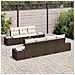 Set Divano da Giardino da 8 Pezzi con Cuscini Marrone Polyrattan - Foto miniatura 3