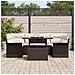 Set Divano Giardino da 7 pezzi con cuscini in Vimini Marrone Poly Rattan, Divano Giardino a 2 posti con storage e cuscini Marrone Poly Rattan - Foto miniatura 3