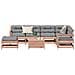 Set Divani Giardino 8 pz con Cuscini Legno Massello di Douglas - Foto miniatura 2
