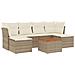 Set Divani da Giardino 7 pz con Cuscini Beige in Polyrattan - Foto miniatura 1