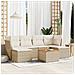 Set Divani da Giardino 7 pz con Cuscini Beige in Polyrattan - Foto miniatura 2